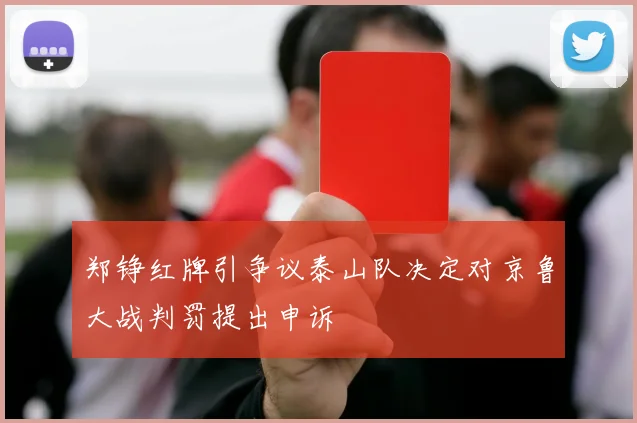 郑铮红牌引争议泰山队决定对京鲁大战判罚提出申诉